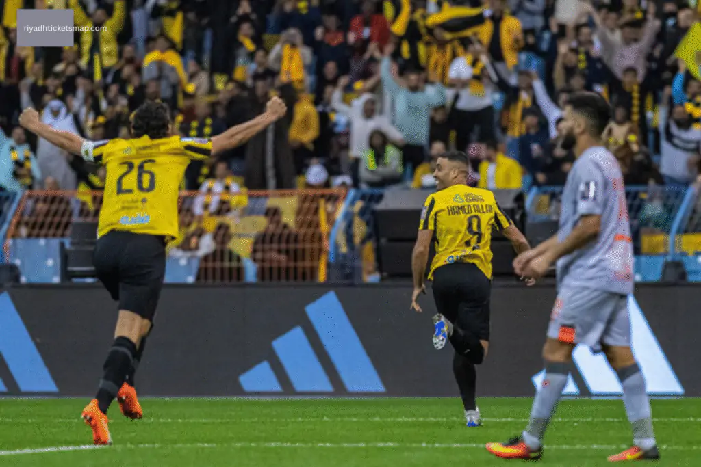 Al-Ittihad celebrate goal against Al-Fayha
