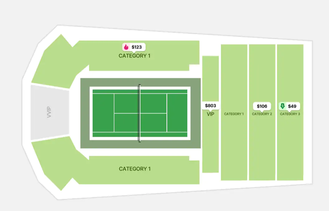 6 Kings Slam Seating Map