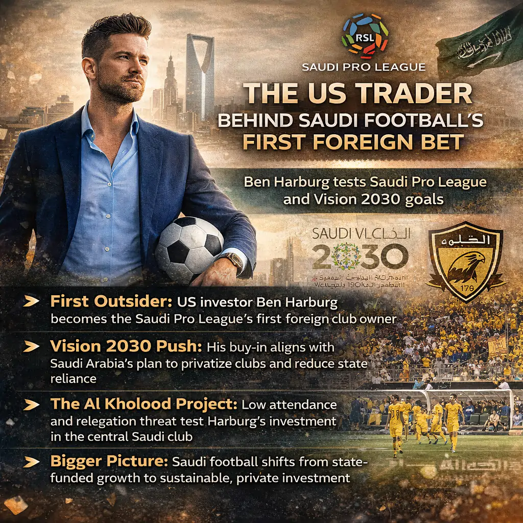 Meet the US Trader Who Bought a Saudi Football Club 2 ben harburg owns Al-Kholood infographics